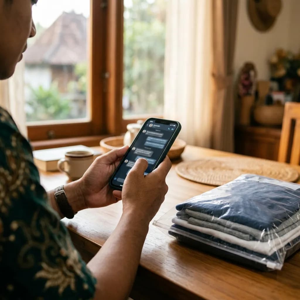 Pelanggan menerima nota lewat WhatsApp